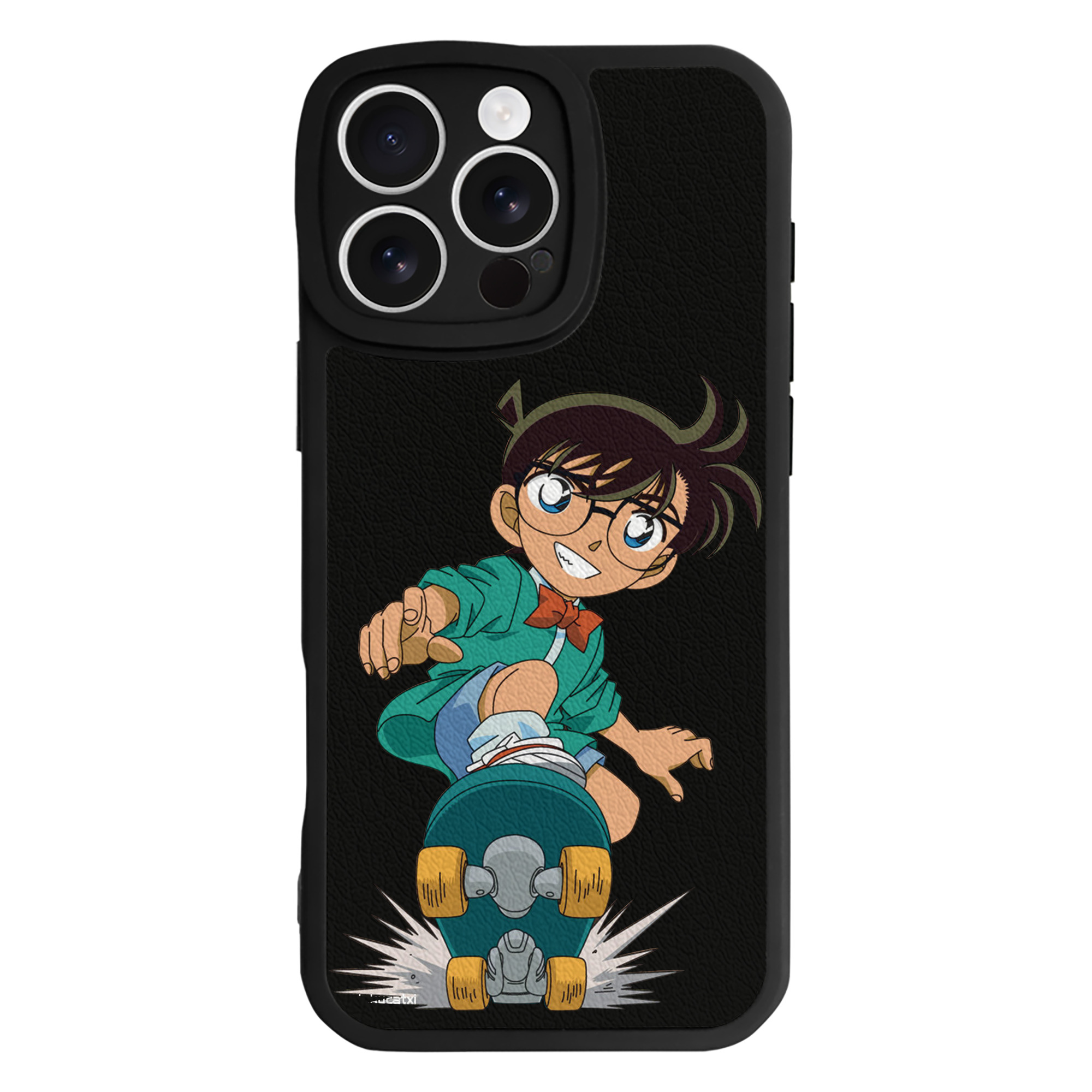 （画像用） 名探偵コナン 江戸川 コナン Detective Conan Conan Edogawa 【iPhone 16シリーズ対応】シリコンスマホケース（レザー調） 材質：シリコン